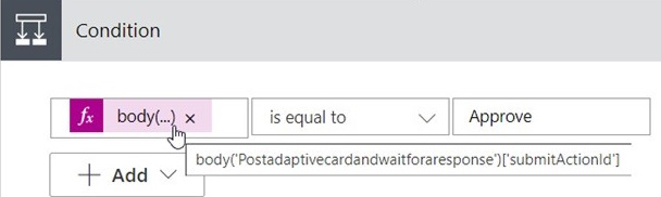 Condition function body-